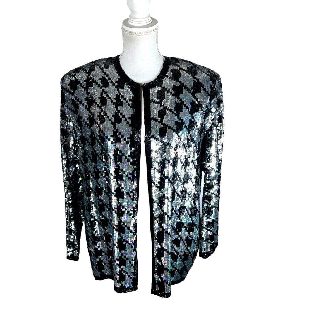 Vintage Fred Hayman Giorgio Beverly Hills Heavily Sequined Open Jacket